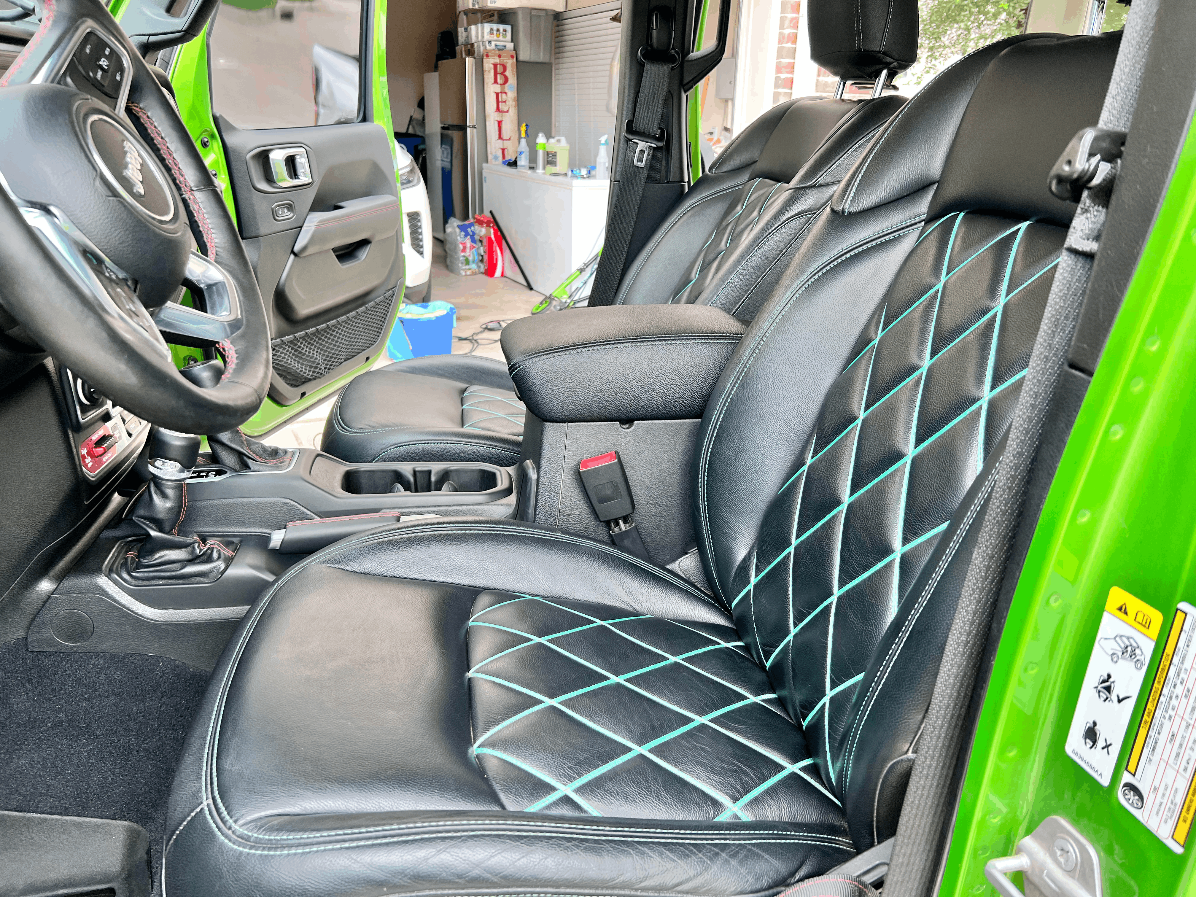 Leather seat cleaning